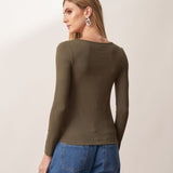 Blusa Malha Canelada 7/8