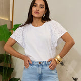 Blusa laise manga curta