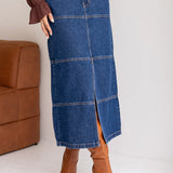 Saia Midi Com Recortes e Fenda