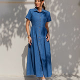 Vestido Jeans Marias manga curta claro