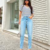 Calça Mom barra a fio