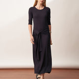 Vestido Longo em Malha com Amarração