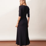 Vestido Longo em Malha com Amarração