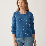 Blusa Cropped de Tricô com Pedraria