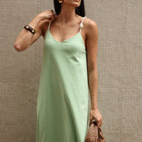 Vestido longo alças macramê