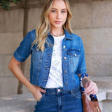 Jaqueta Manga Curta Barra a Fio