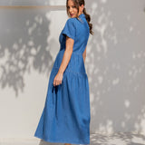 Vestido Jeans Marias manga curta claro