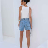 Shorts Jeans com Cristais e Pedrarias
