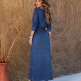 Vestido longo de Moletinho Estonado