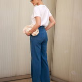 Calça Wide Leg com Elástico e Amarração