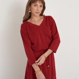 Conjunto Malha Blusa Barra Larga