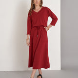 Conjunto Malha Blusa Barra Larga