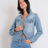 Jaqueta Jeans Tradicional com Pérolas