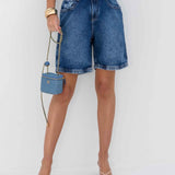 Bermuda Jeans com Elástico no Cós