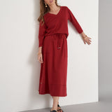 Conjunto Malha Blusa Barra Larga