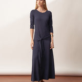 Vestido Longo em Malha com Amarração