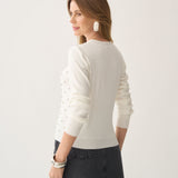 Blusa Cropped de Tricô com Pedraria